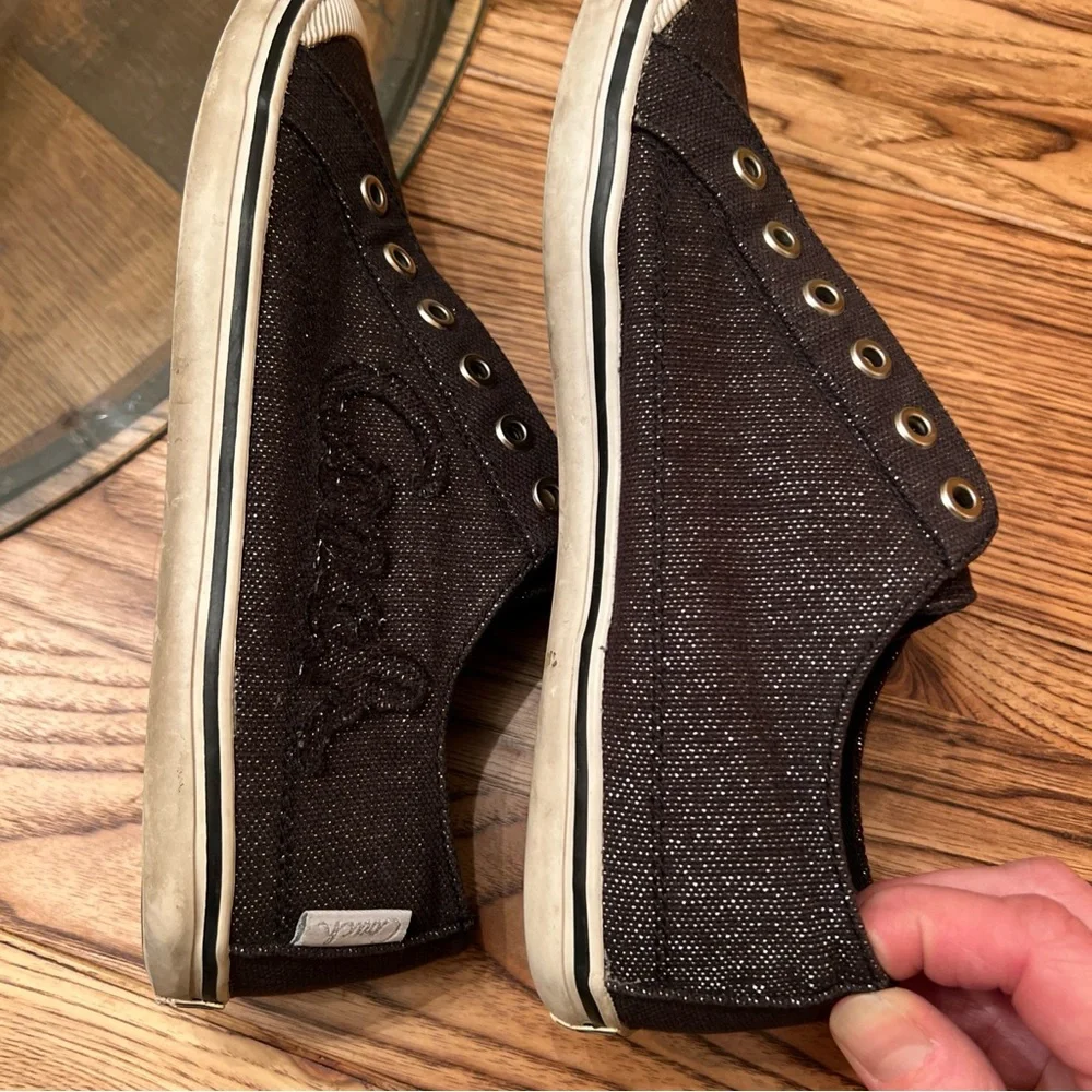 Coach Signature  Keeley Black Converse Style Sneakers 9B - Picture 3 of 11